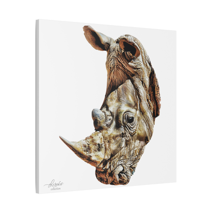 Rhino Satin Stretched Canvas Print