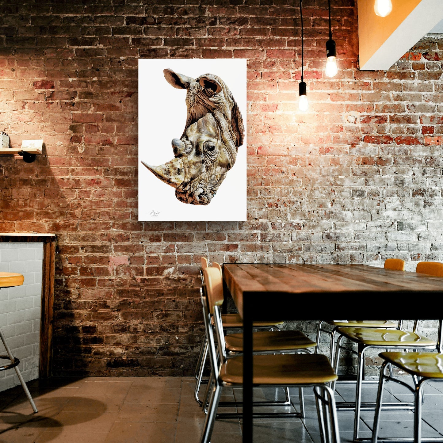 Rhino Satin Stretched Canvas Print