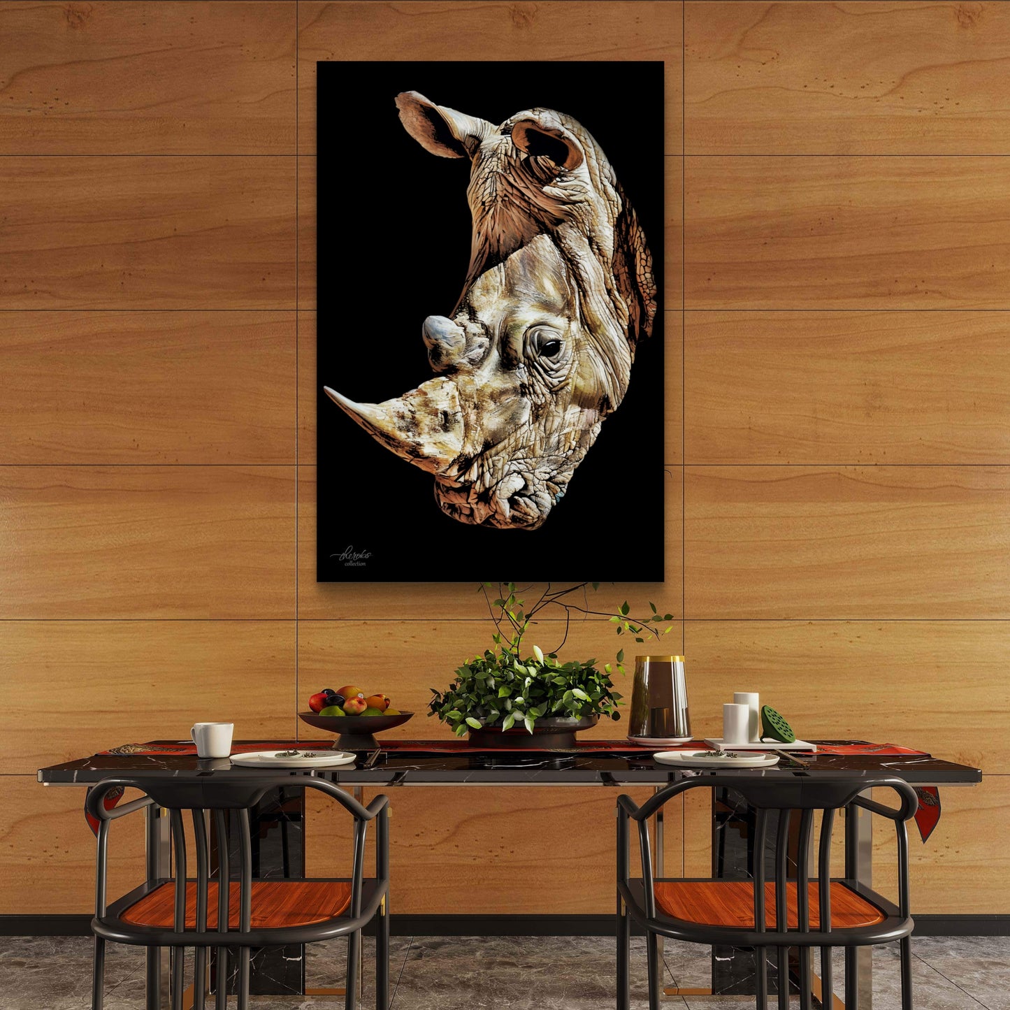 Rhino Indoor & Outdoor HD Black Silk Poster