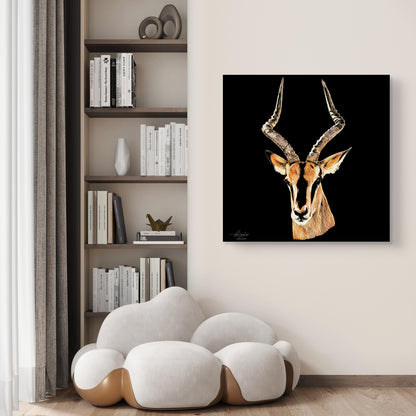 Impala Fine Art Giclée Matte Black Poster