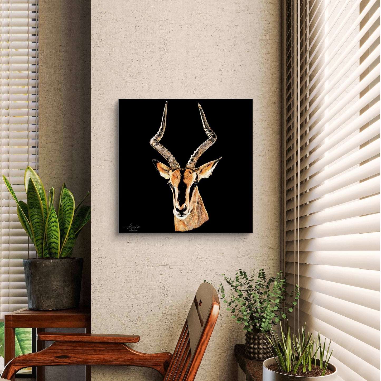 Impala Fine Art Giclée Matte Black Poster