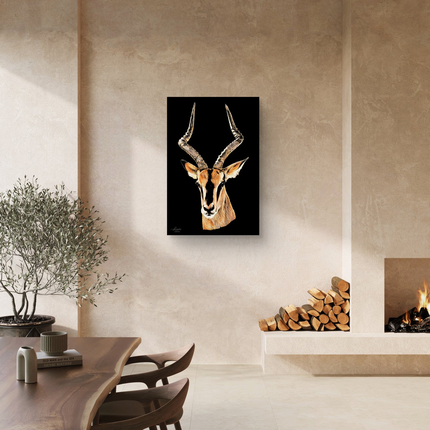Impala Fine Art Giclée Matte Black Poster