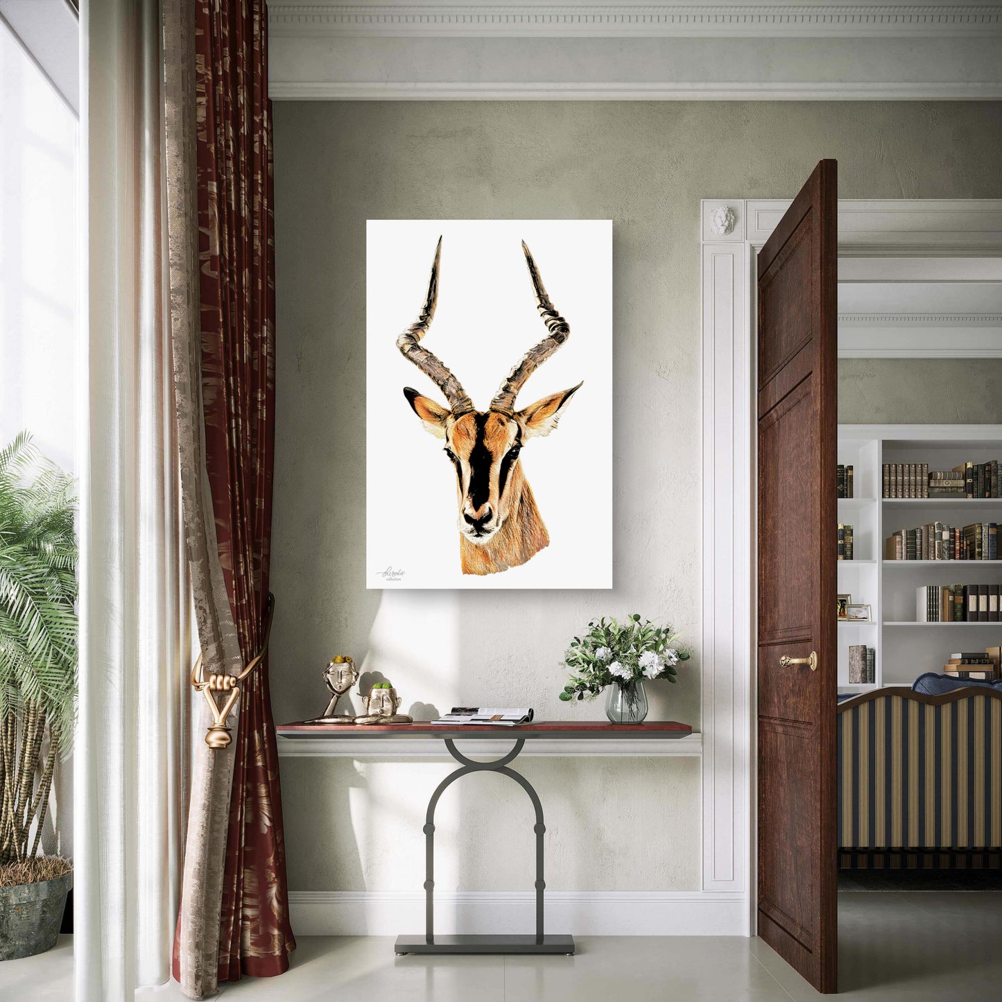 Impala Satin Stretched Canvas Print