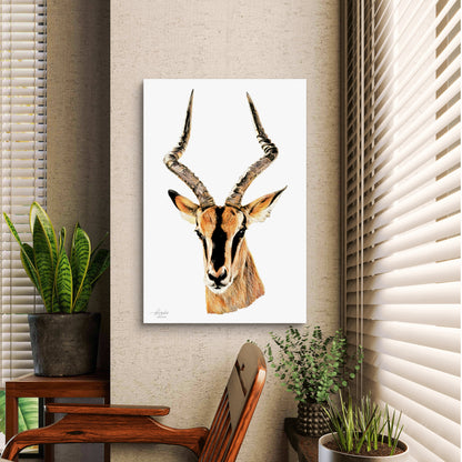 Impala Satin Stretched Canvas Print
