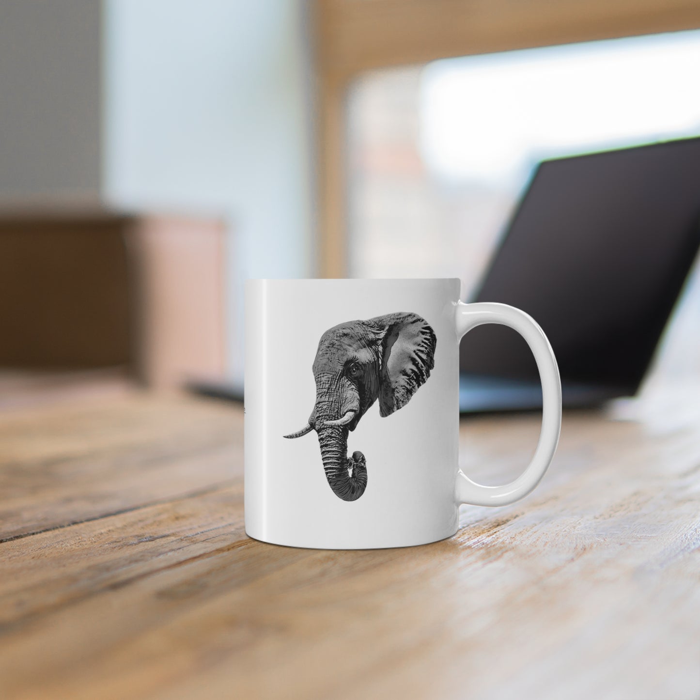 B&W Elephant Mug 2