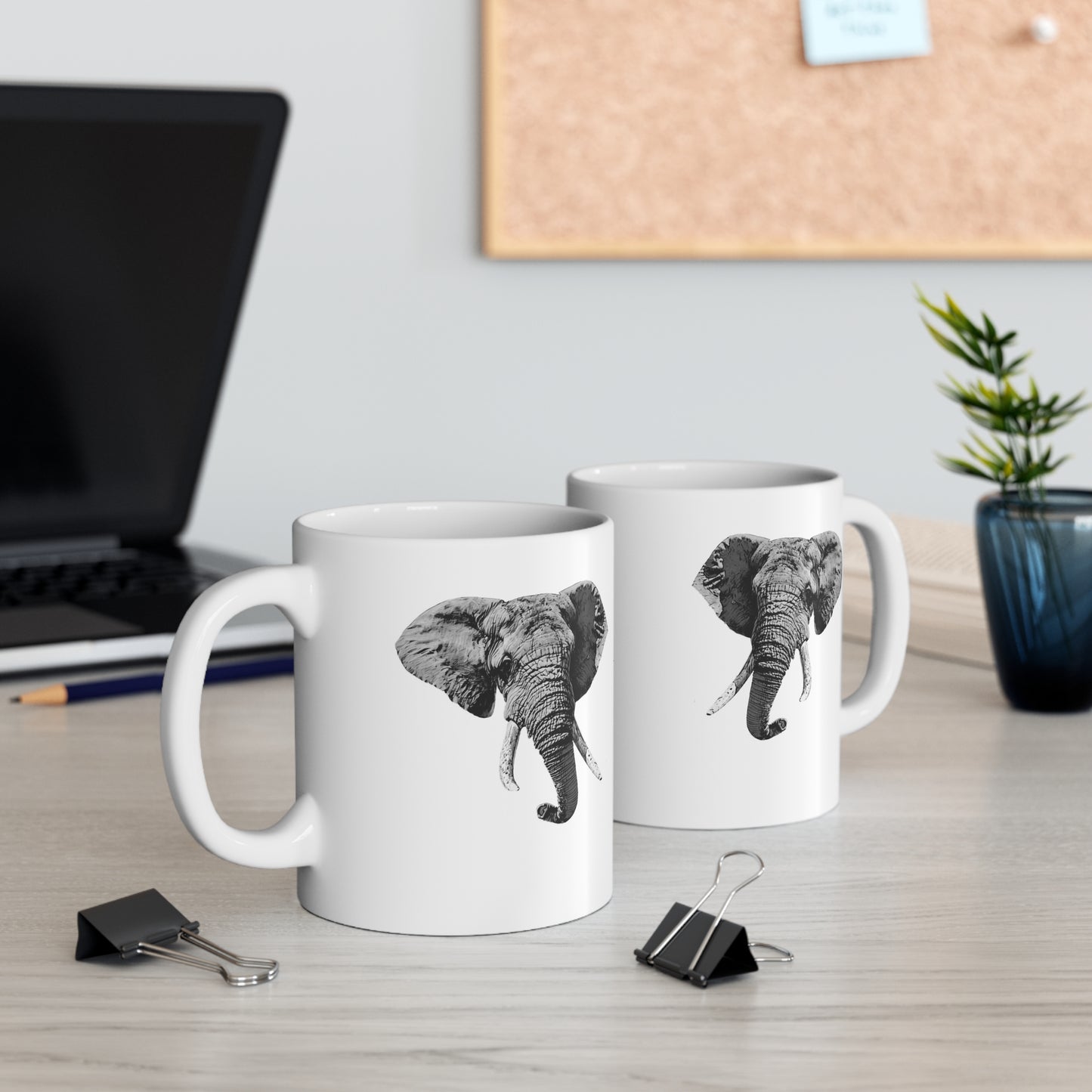 B&W Elephant Mug