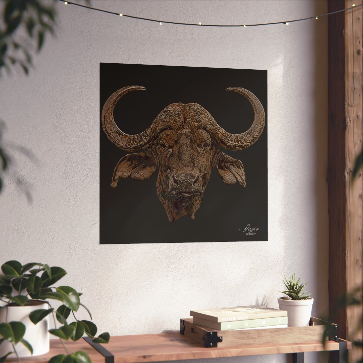 Cape Buffalo Fine Art Giclée Black Poster