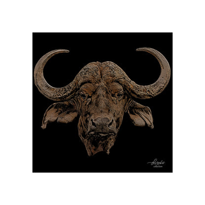 Cape Buffalo Fine Art Giclée Black Poster