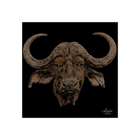 Cape Buffalo Fine Art Giclée Black Poster