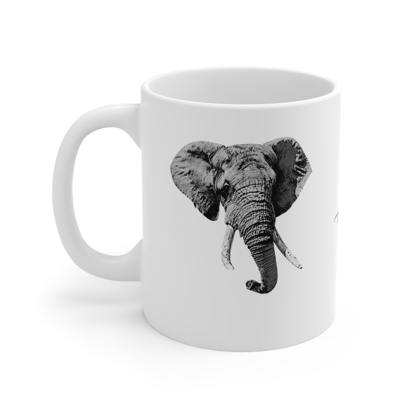 B&W Elephant Mug