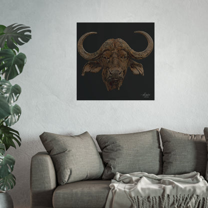 Cape Buffalo Fine Art Giclée Black Poster