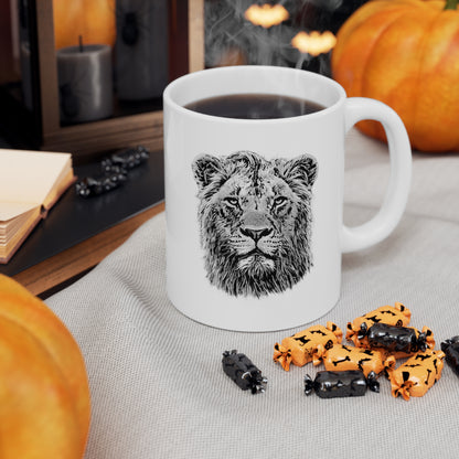 B&W Lion Mug