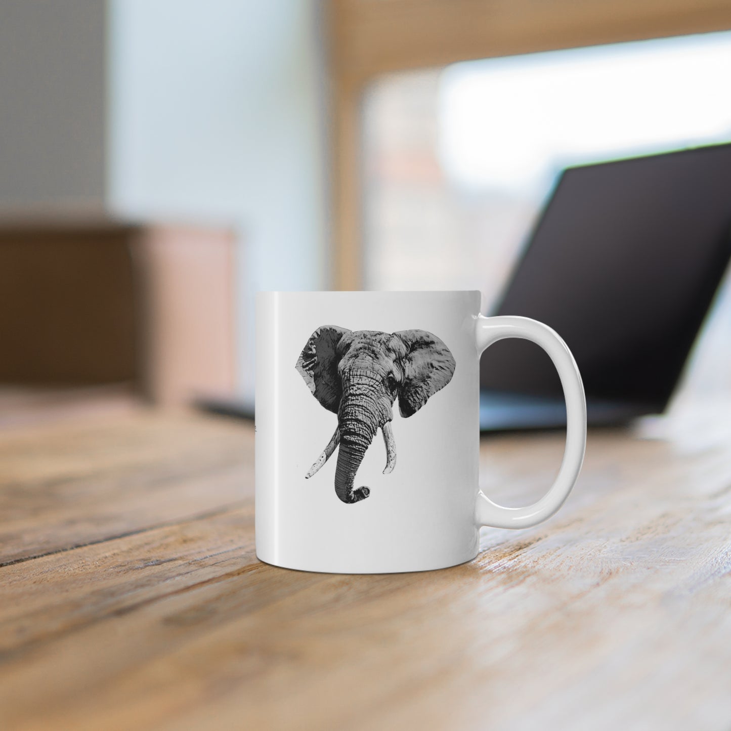 B&W Elephant Mug