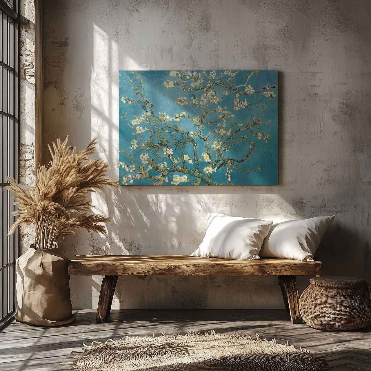 Almond Blossom - Vincent van Gogh - Framed Canvas Wall Art Print-1