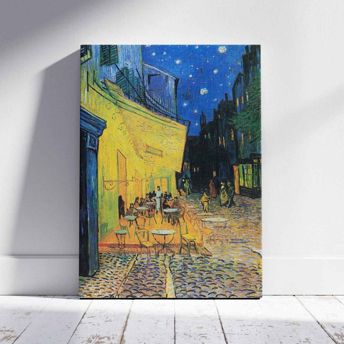 Cafe Terrace at Night - Vincent van Gogh - Framed Canvas Wall Art Print-0