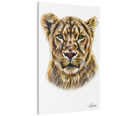 Canvas print of a tiger's face on a white background