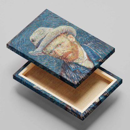 Self Portrait with Grey Felt Hat - Vincent van Gogh - Framed Canvas Wall Art Print-1