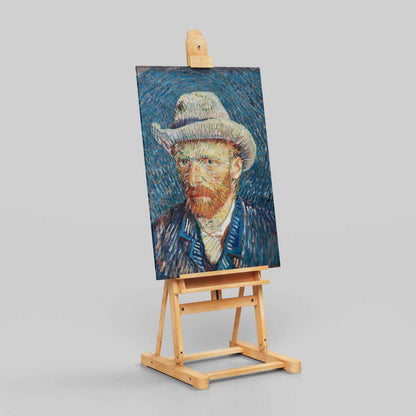 Self Portrait with Grey Felt Hat - Vincent van Gogh - Framed Canvas Wall Art Print-3