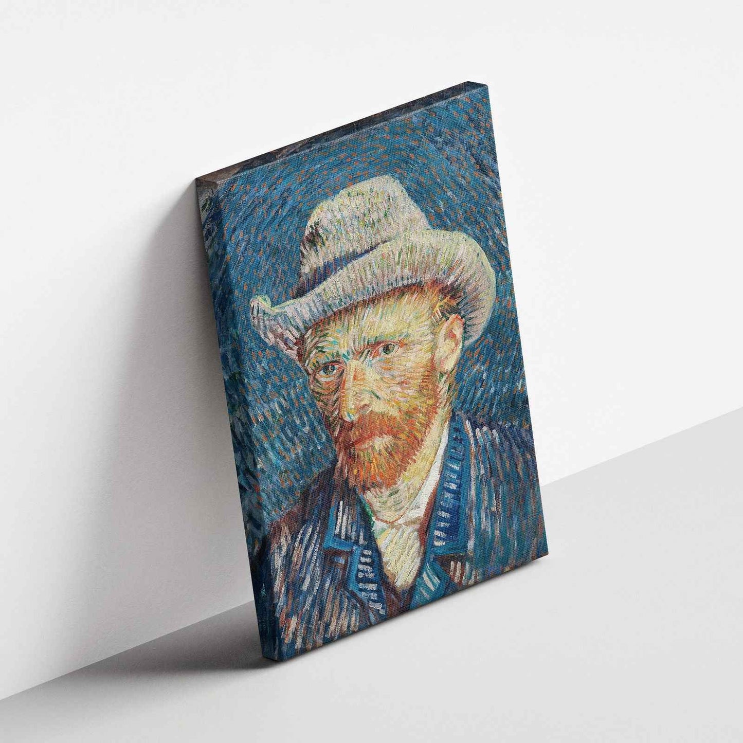 Self Portrait with Grey Felt Hat - Vincent van Gogh - Framed Canvas Wall Art Print-4