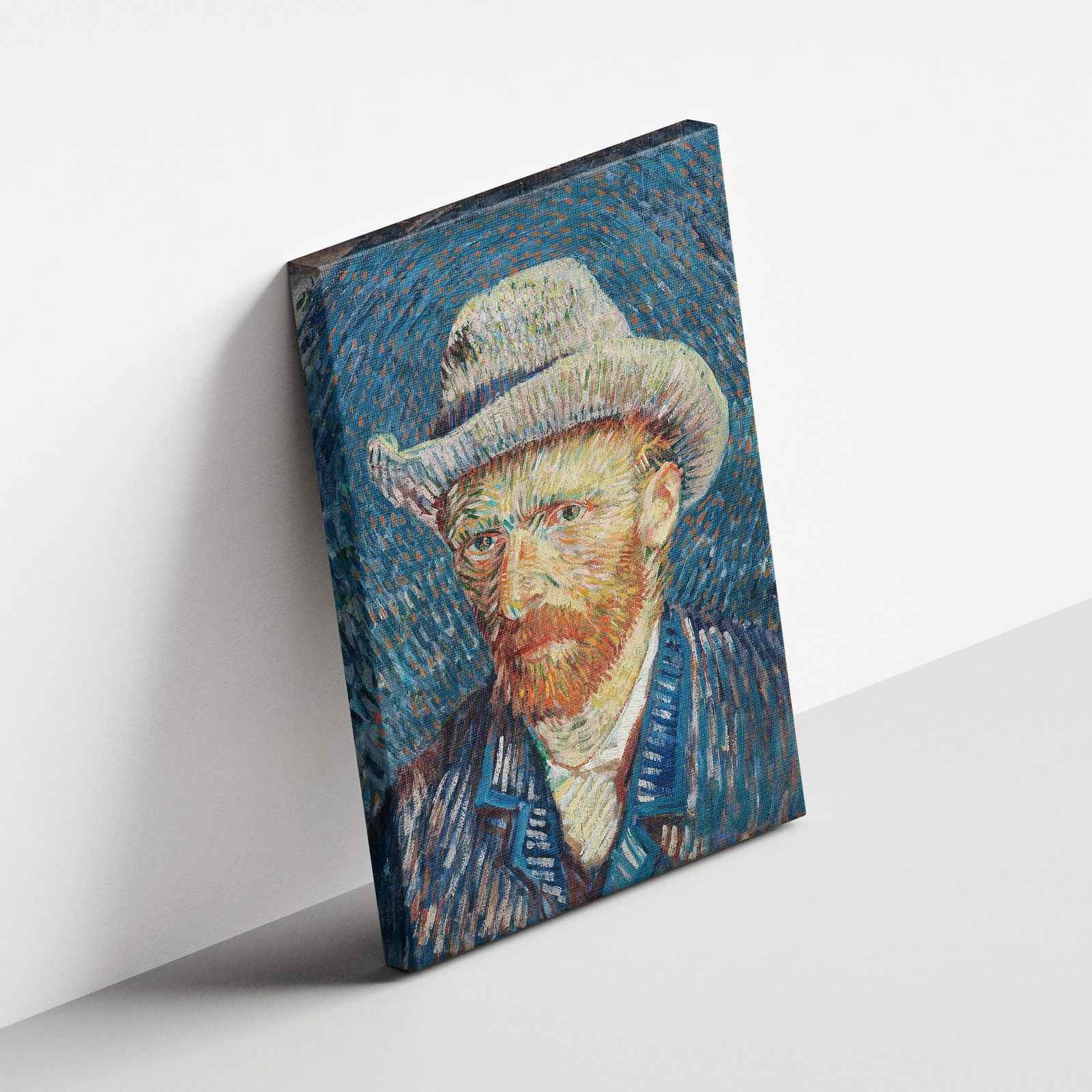 Self Portrait with Grey Felt Hat - Vincent van Gogh - Framed Canvas Wall Art Print-4