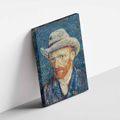 Self Portrait with Grey Felt Hat - Vincent van Gogh - Framed Canvas Wall Art Print-4