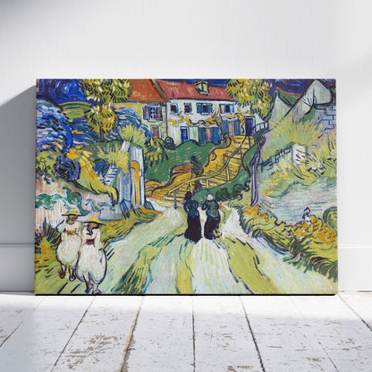 Stairway at Auvers - Vincent van Gogh - Framed Canvas Wall Art Print-0