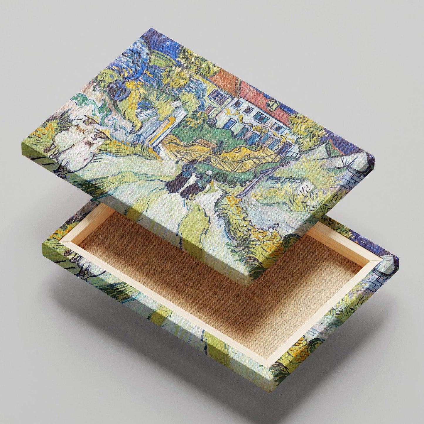 Stairway at Auvers - Vincent van Gogh - Framed Canvas Wall Art Print-1