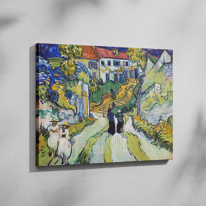 Stairway at Auvers - Vincent van Gogh - Framed Canvas Wall Art Print-2