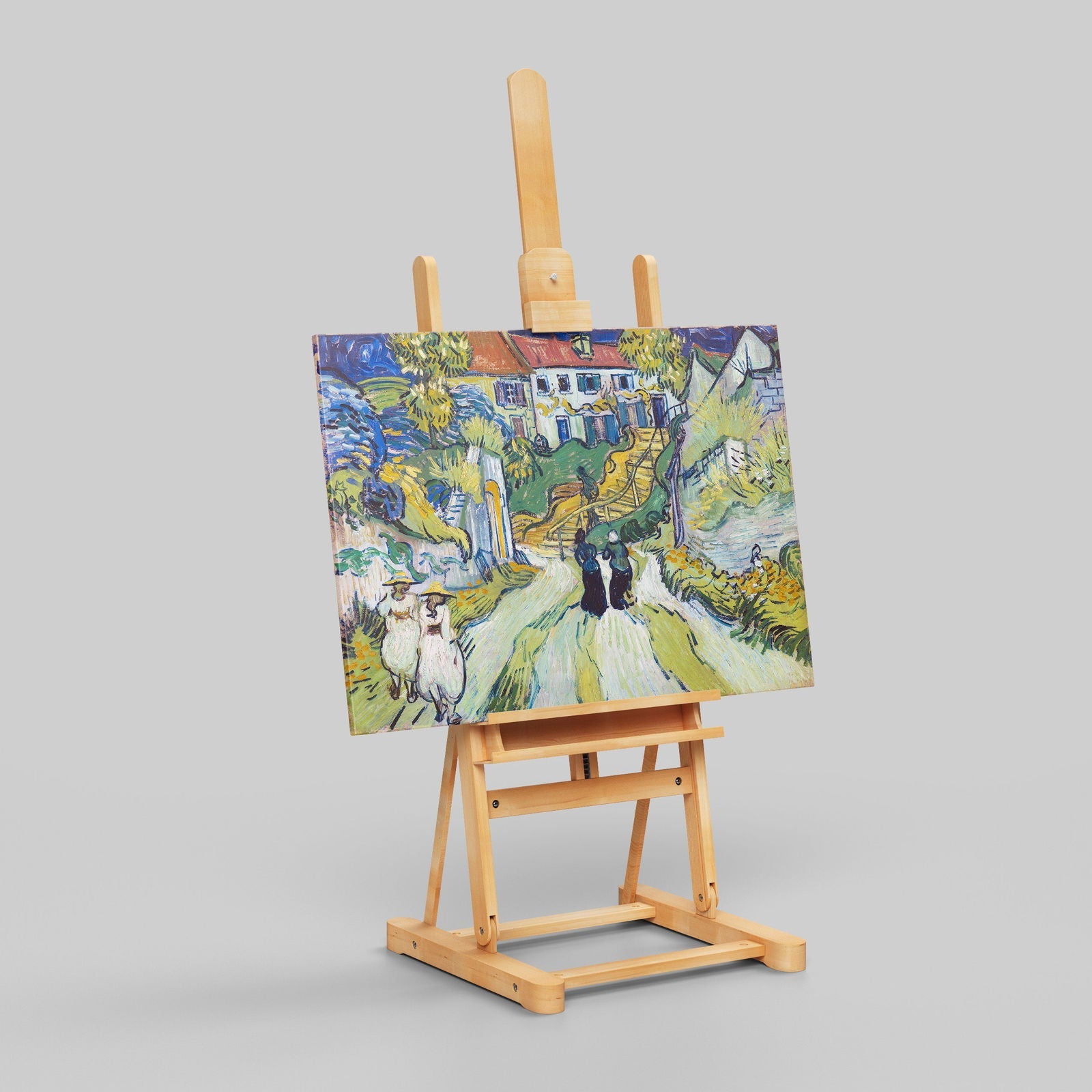 Stairway at Auvers - Vincent van Gogh - Framed Canvas Wall Art Print-3