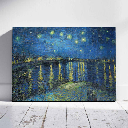 Starry Night Over the Rhone - Vincent van Gogh - Framed Canvas Wall Art Print-0