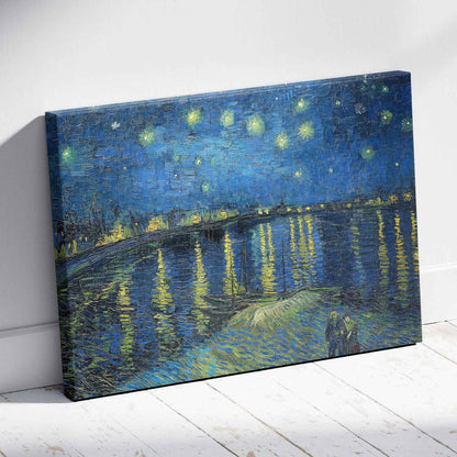 Starry Night Over the Rhone - Vincent van Gogh - Framed Canvas Wall Art Print-2