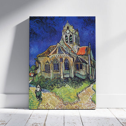 The Church at Auvers - Vincent van Gogh - Framed Canvas Wall Art Print-0