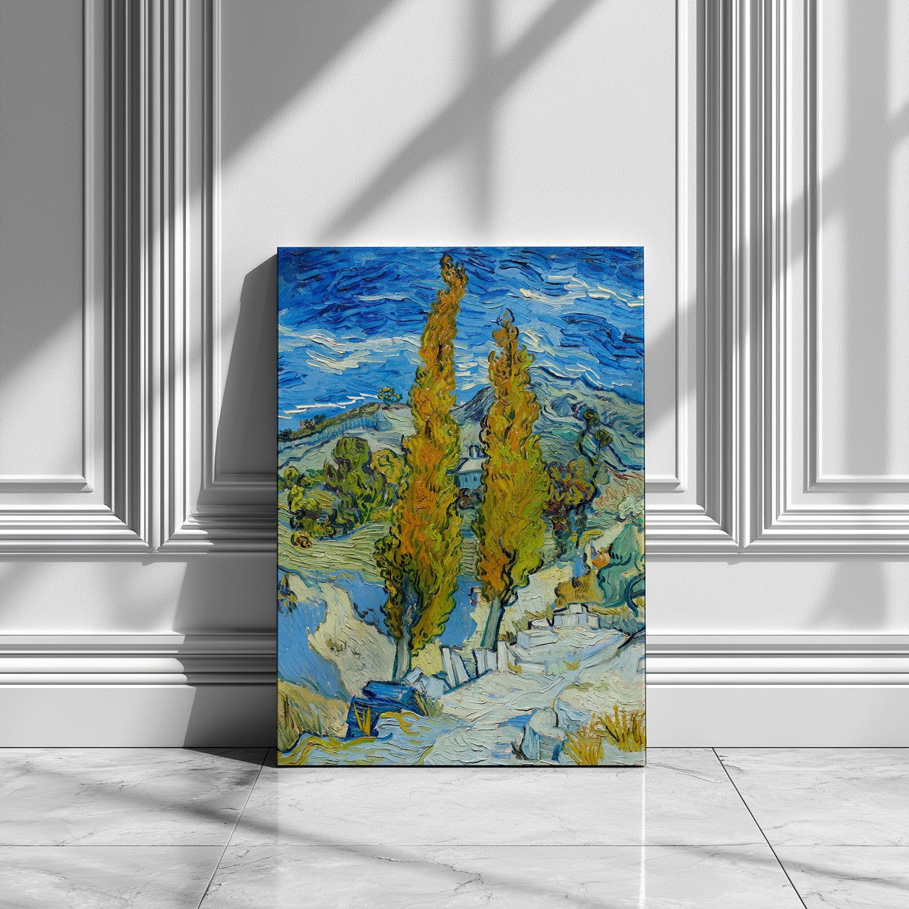The Poplars at Saint-Remy - Vincent van Gogh - Framed Canvas Wall Art Print-1