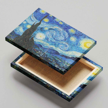The Starry Night - Vincent van Gogh - Framed Canvas Wall Art Print-1
