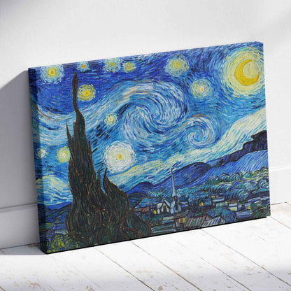The Starry Night - Vincent van Gogh - Framed Canvas Wall Art Print-2