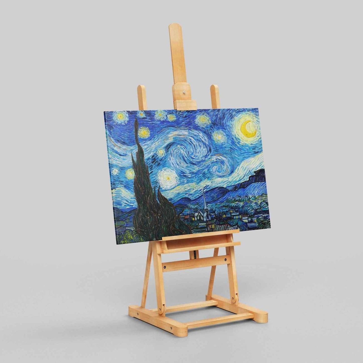 The Starry Night - Vincent van Gogh - Framed Canvas Wall Art Print-3
