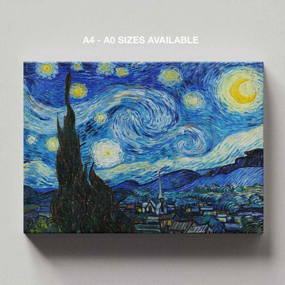 The Starry Night - Vincent van Gogh - Framed Canvas Wall Art Print-4