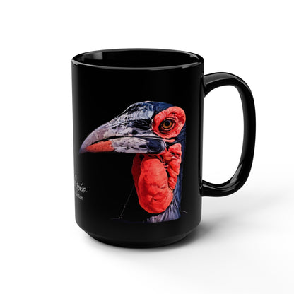 African Hornbill 15oz Black Ceramic Coffee Mug - HD Printing