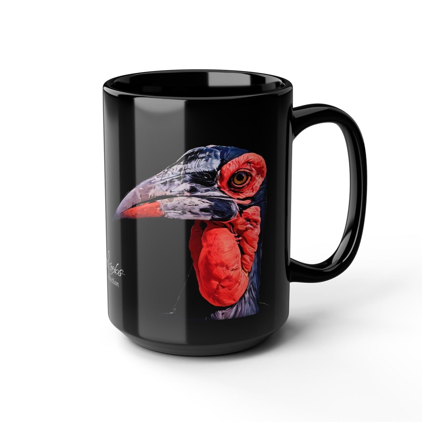 African Hornbill 15oz Black Ceramic Coffee Mug - HD Printing