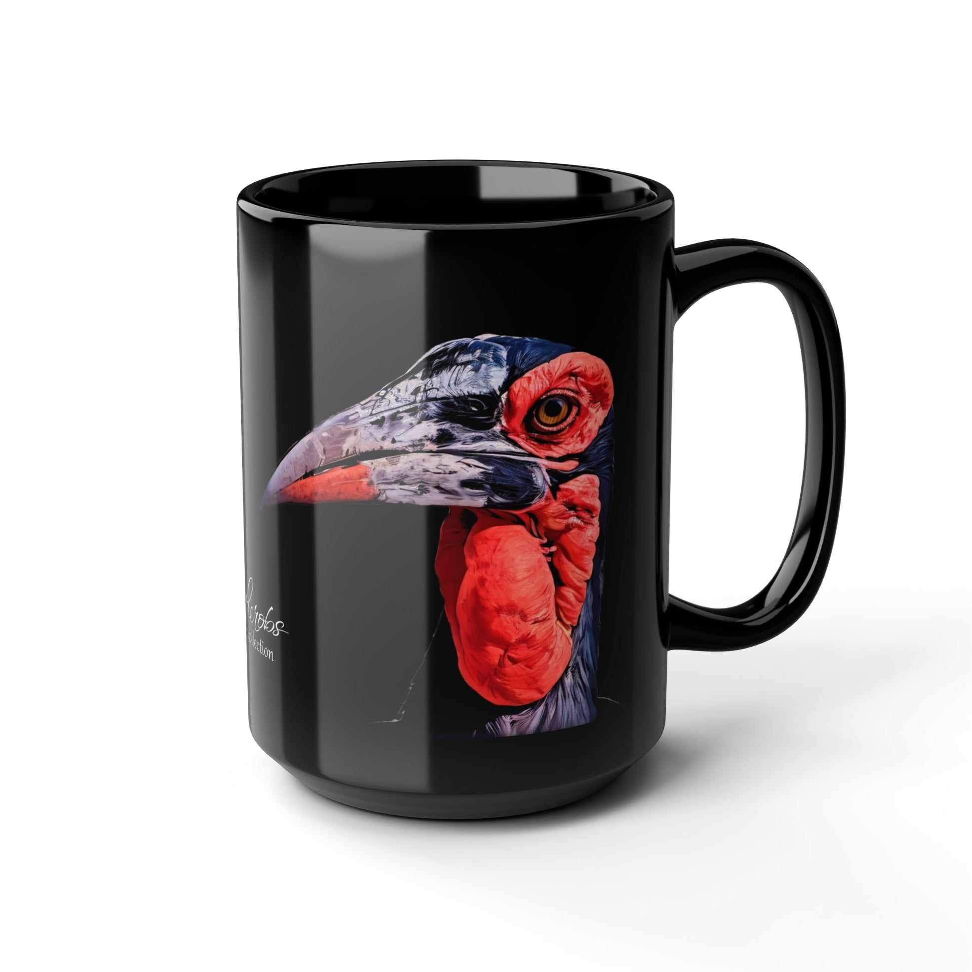 African Hornbill 15oz Black Ceramic Coffee Mug - HD Printing