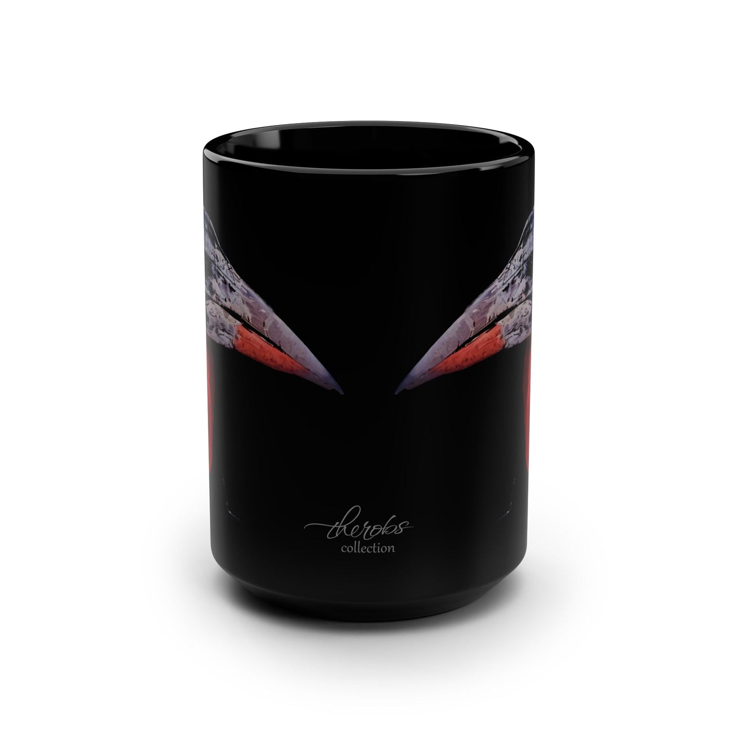 African Hornbill 15oz Large Black Ceramic Mug - HD Printing