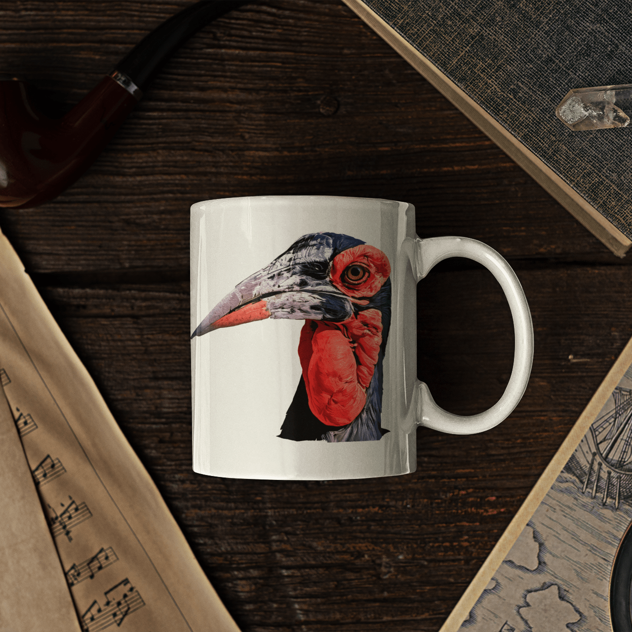 African Hornbill White Ceramic 11oz Mug - HD Printing