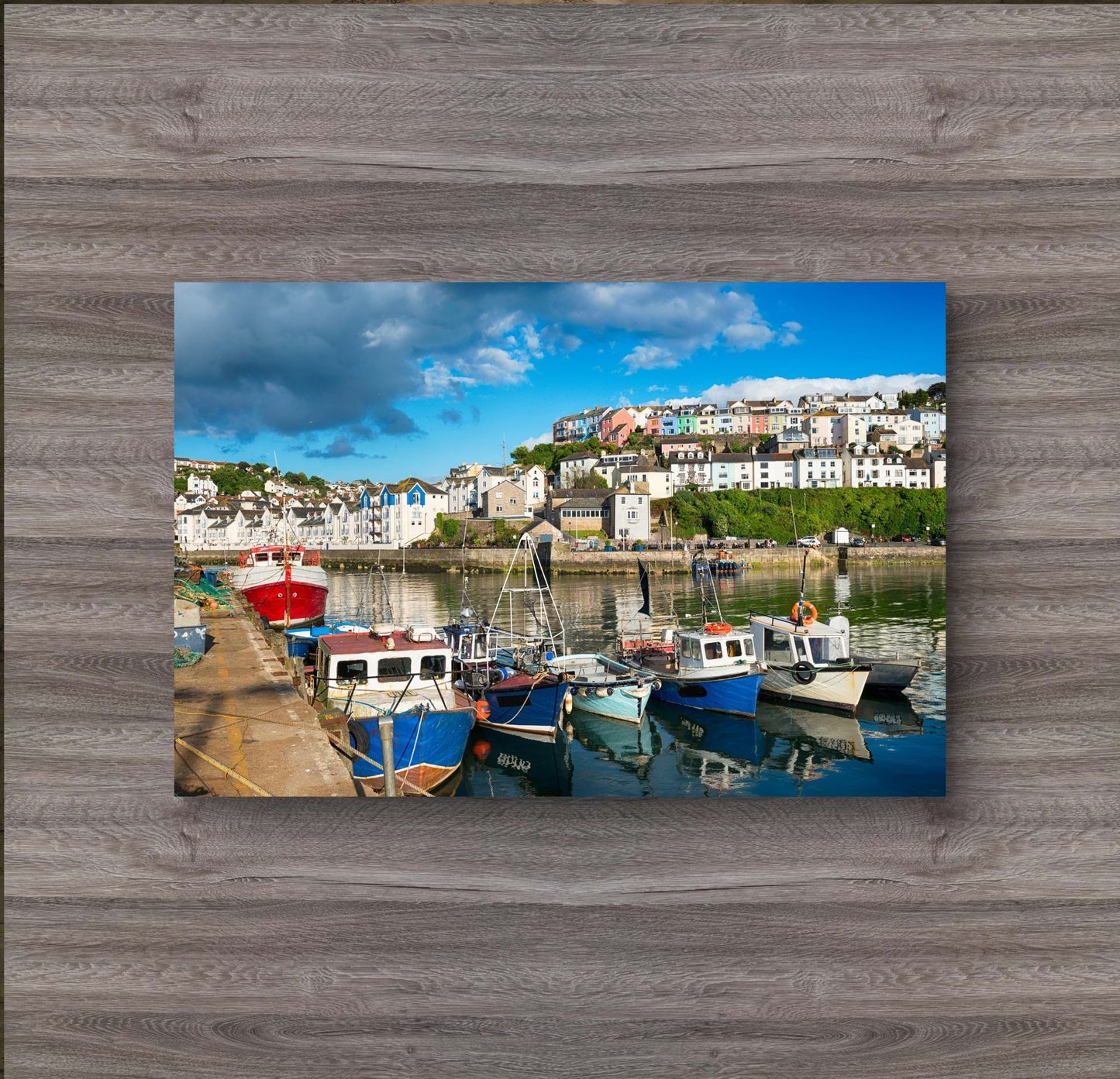 Brixham Harbour Silk Poster - HD Printing