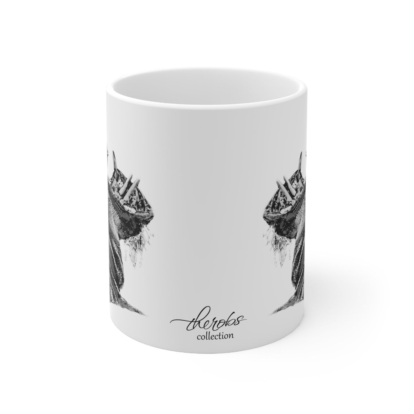 B&W Hippo White Ceramic 11oz Mug - HD Printing