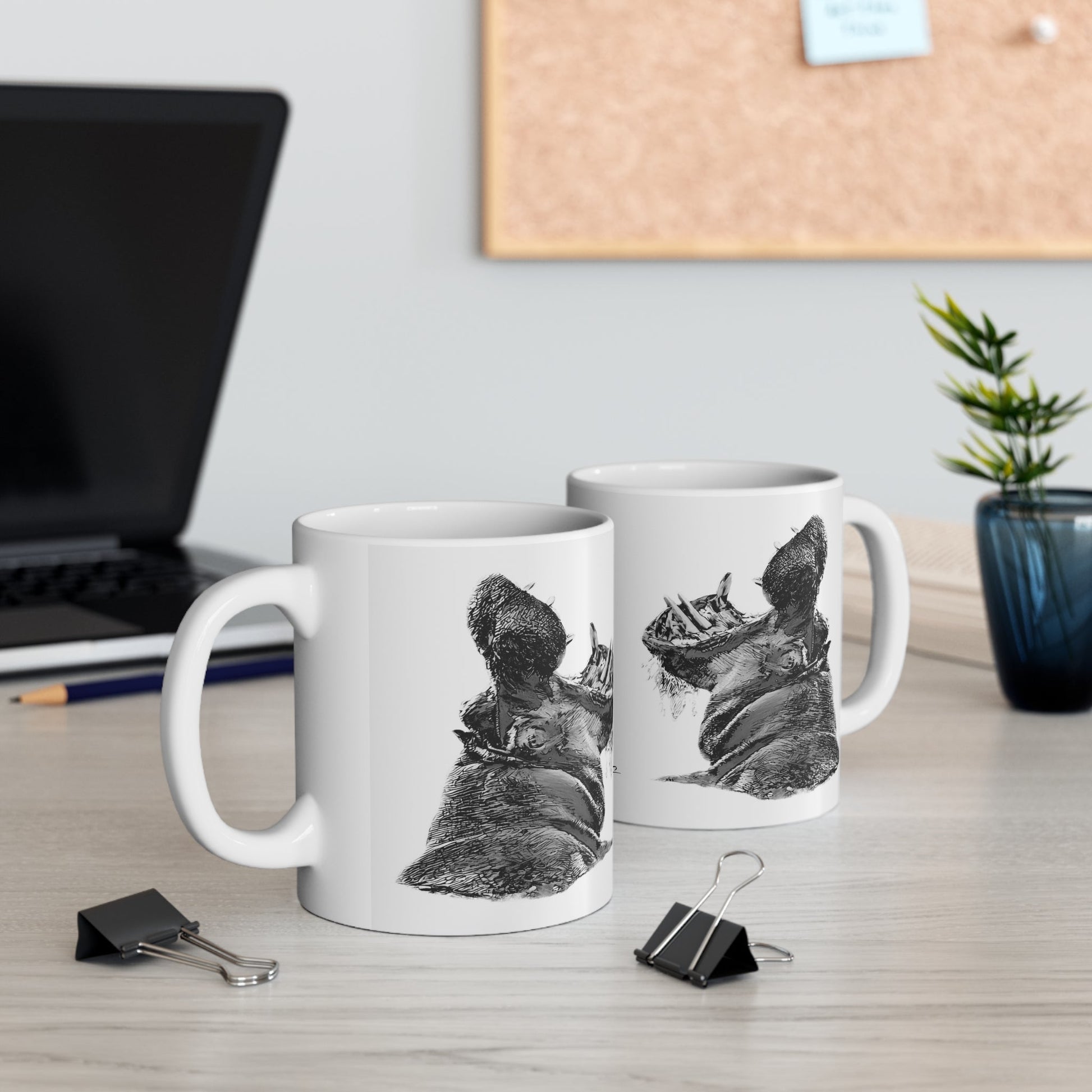 B&W Hippo White Ceramic 11oz Mug - HD Printing