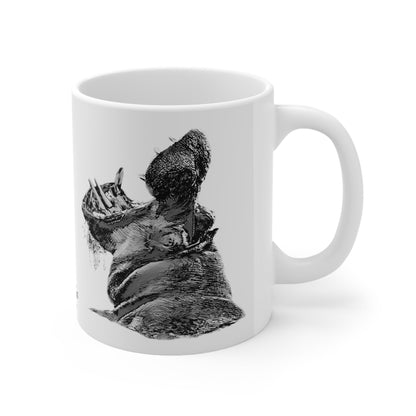 B&W Hippo White Ceramic 11oz Mug - HD Printing