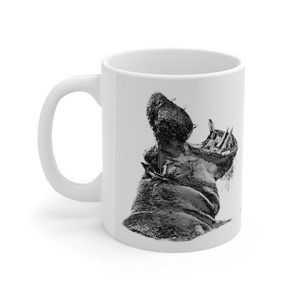 B&W Hippo White Ceramic 11oz Mug - HD Printing