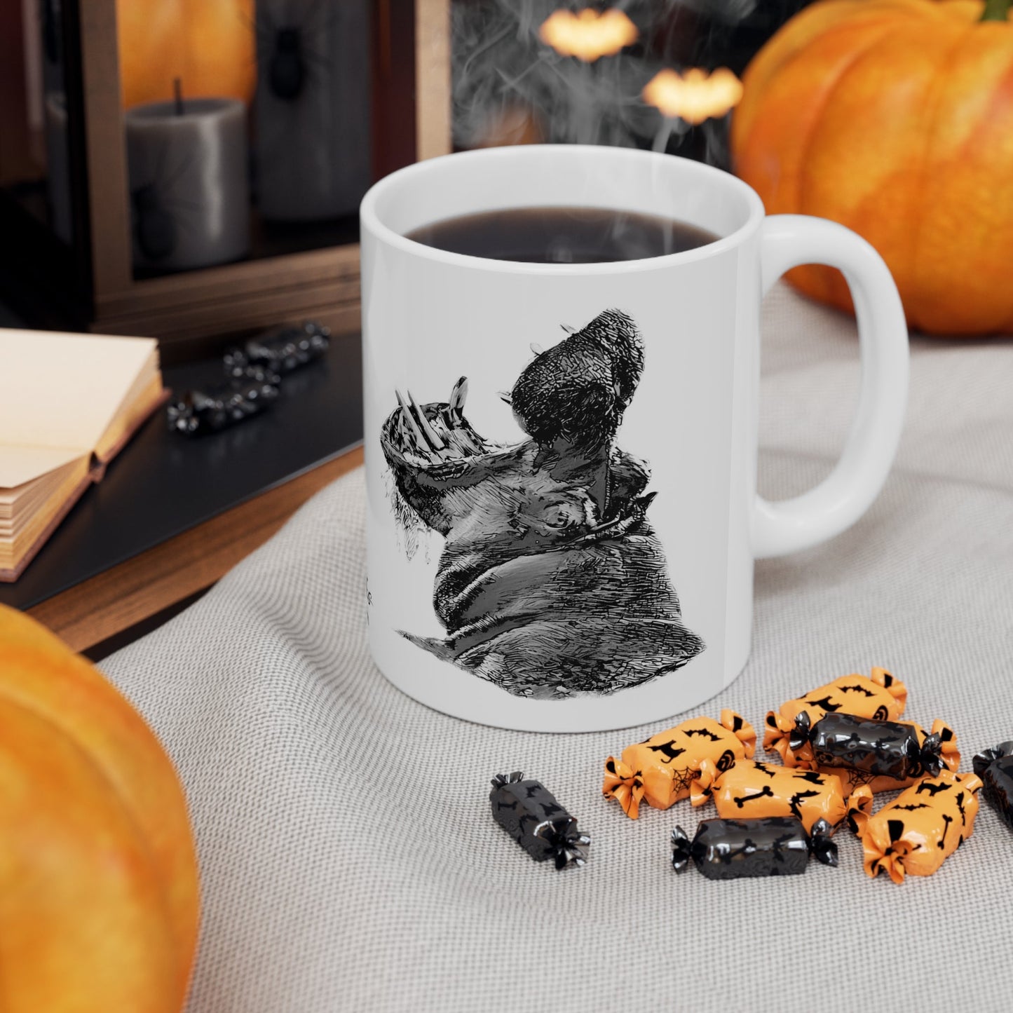 B&W Hippo White Ceramic 11oz Mug - HD Printing