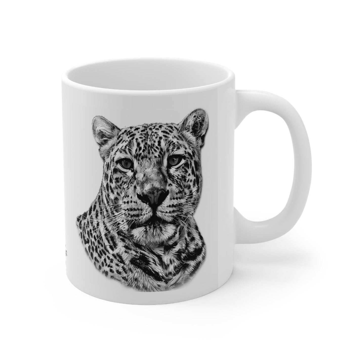 B&W Leopard White Ceramic 11oz Mug II - HD Printing