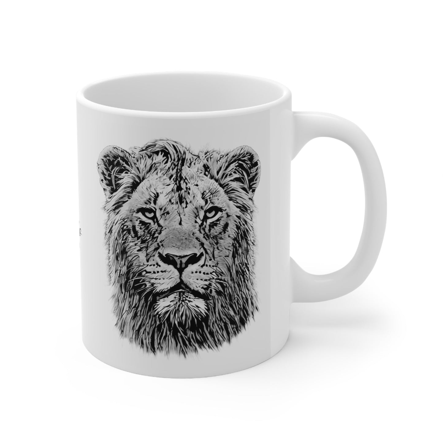 B&W Lion White Ceramic 11oz Mug - HD Printing